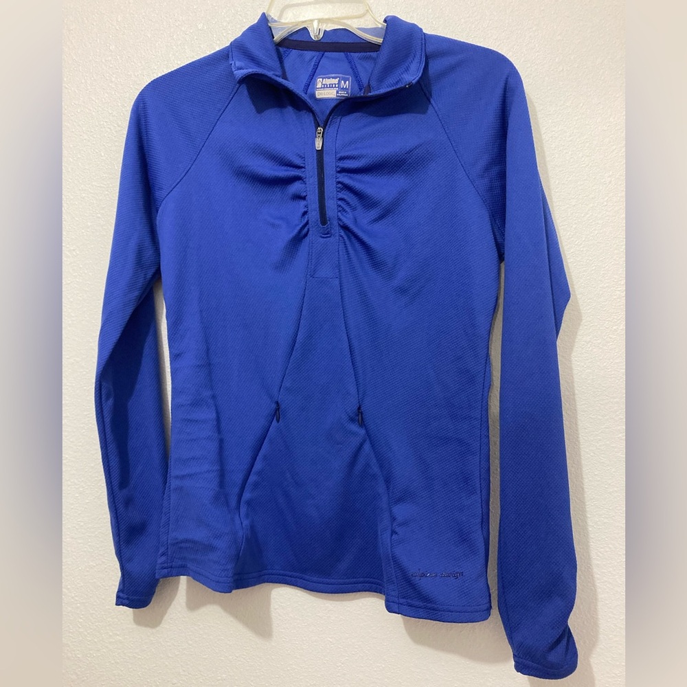 Alpine Design Long Sleeve Shirt Dri Logic Zipper Collar Top Ocean Blue Sz Medium